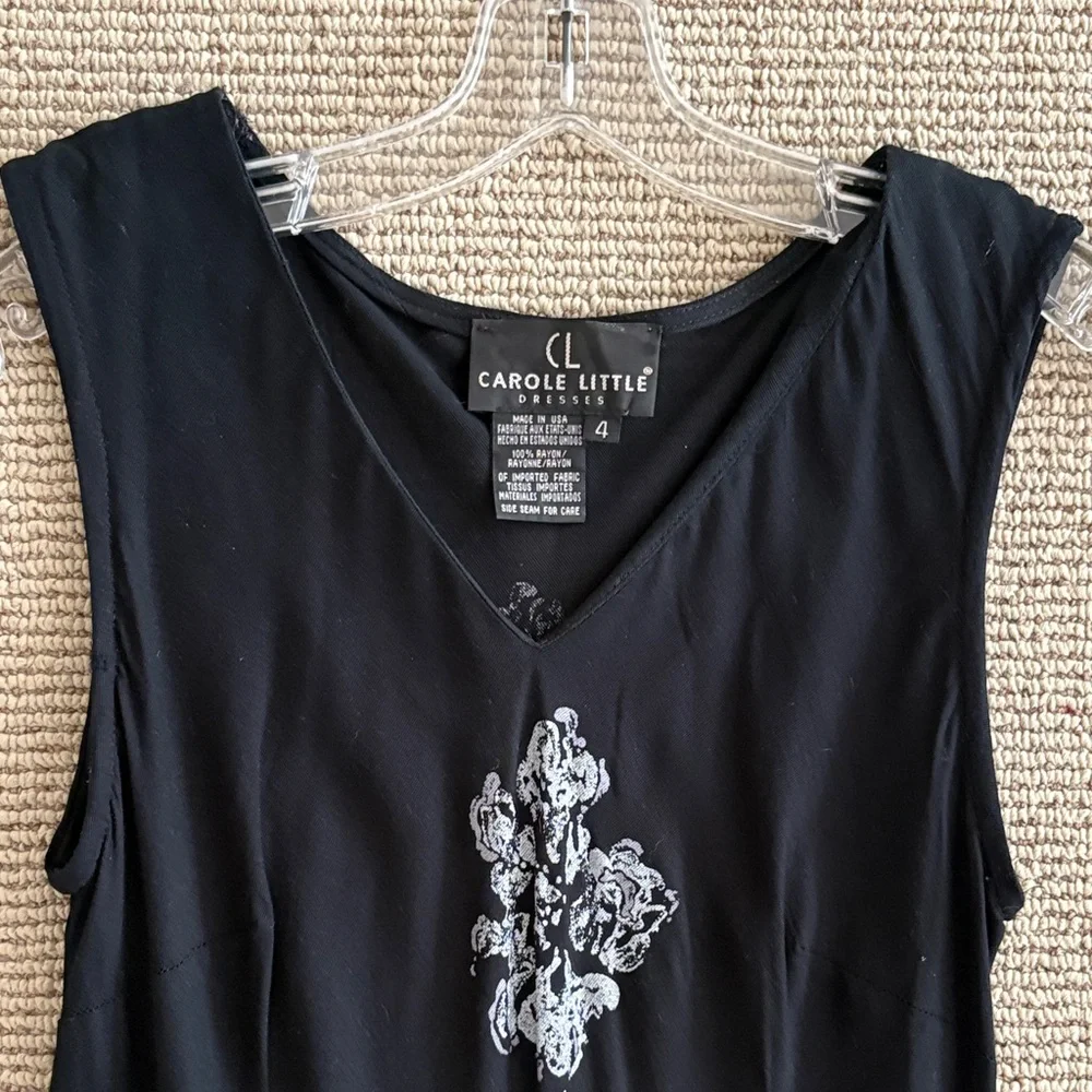 Carole Little Unique Vintage Black and White Floral Maxi Dress - Picture 9 of 15